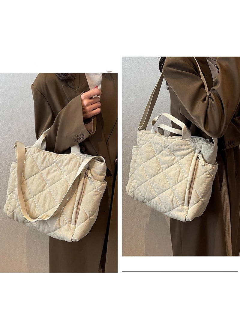 Tote Bag Canvas Waterproof-Crossbody & Shoulder Bag Multi Pockets & Functional Bag - Perfect For Shopping, Travel, Work,College, Students & Everyday Use. - Image 4